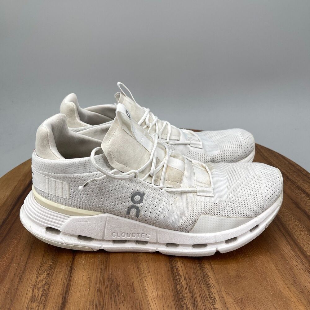 On Cloudnova Shoes Womens Size 9 White Running Comfort Walking Trainers Sneakers